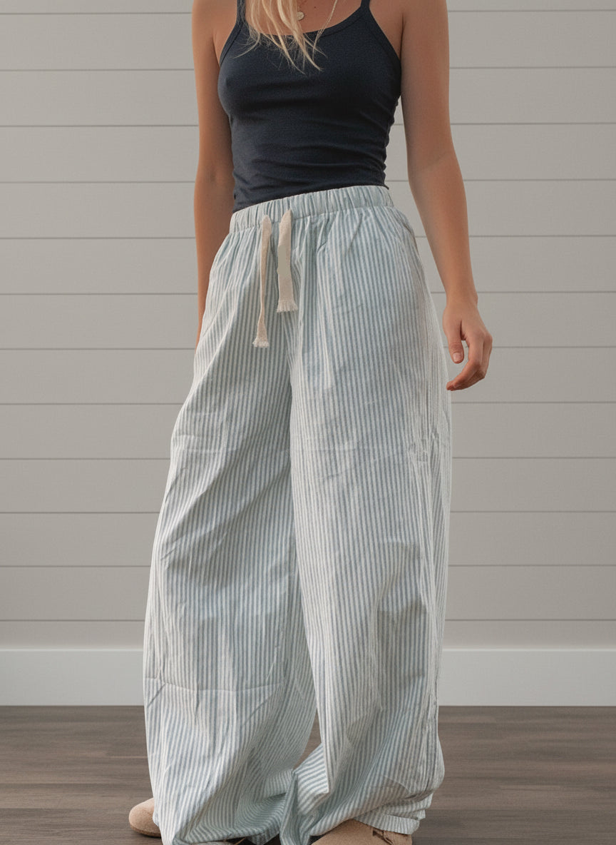 BLUE COTTON PANTS